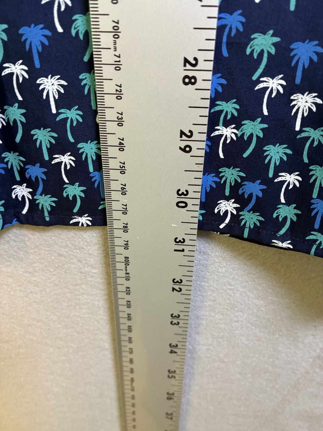 Johnston & Murphy Palm Tree Print Button Down Shirt Size L Navy 8