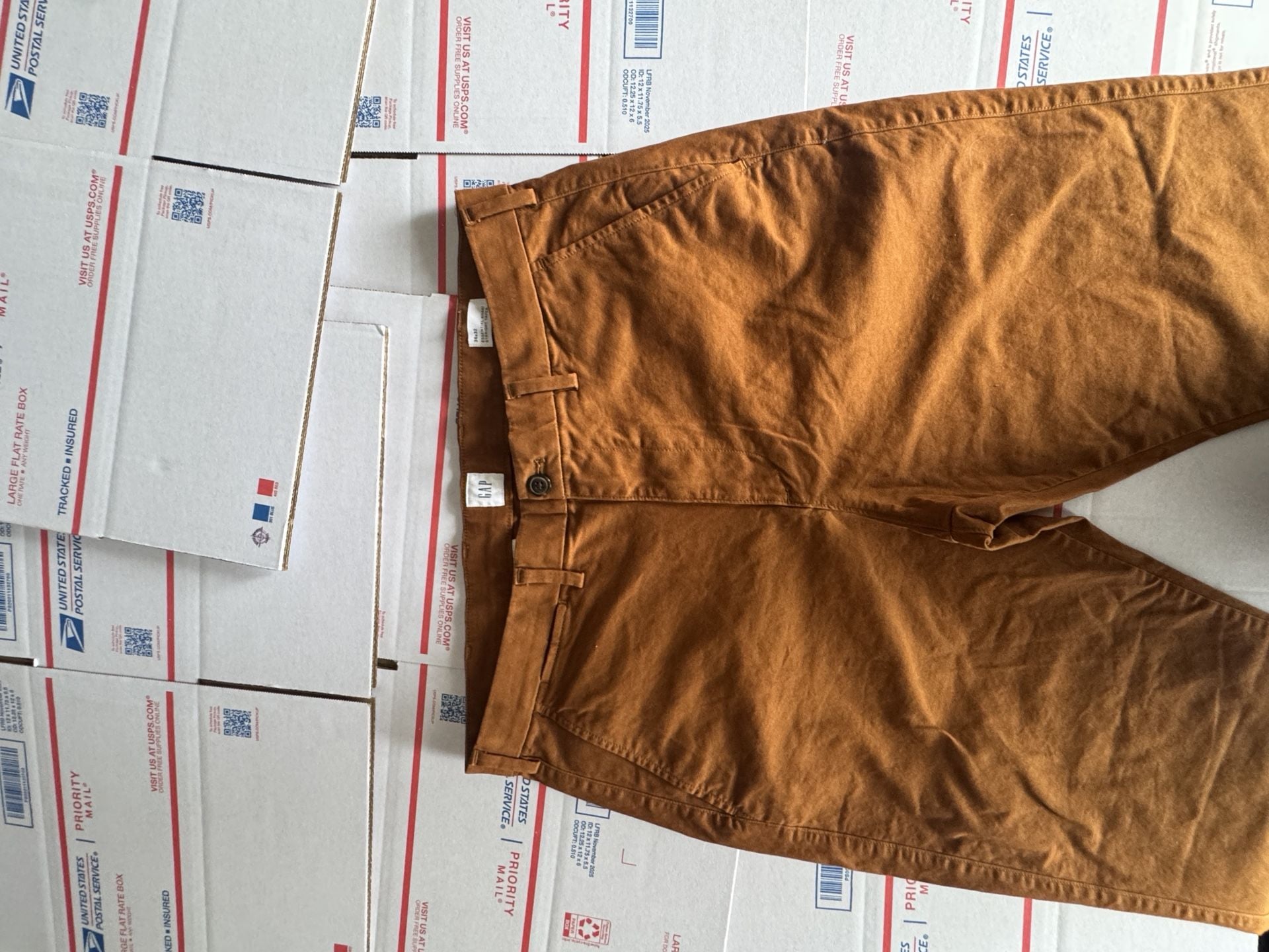 Gap Essential Khaki Straight Taper Pants 36x32 Brown Cotton Chinos 3