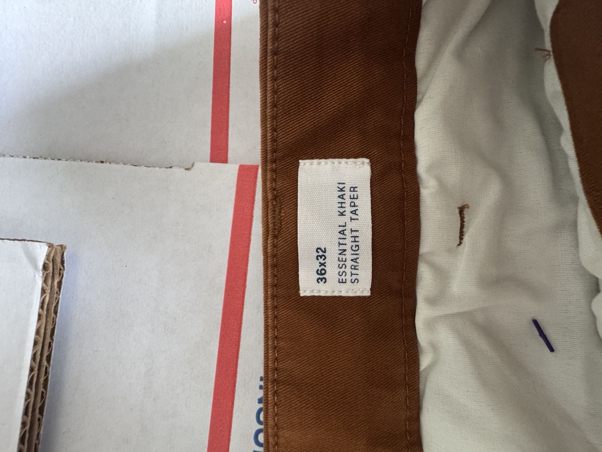 Gap Essential Khaki Straight Taper Pants 36x32 Brown Cotton Chinos 5