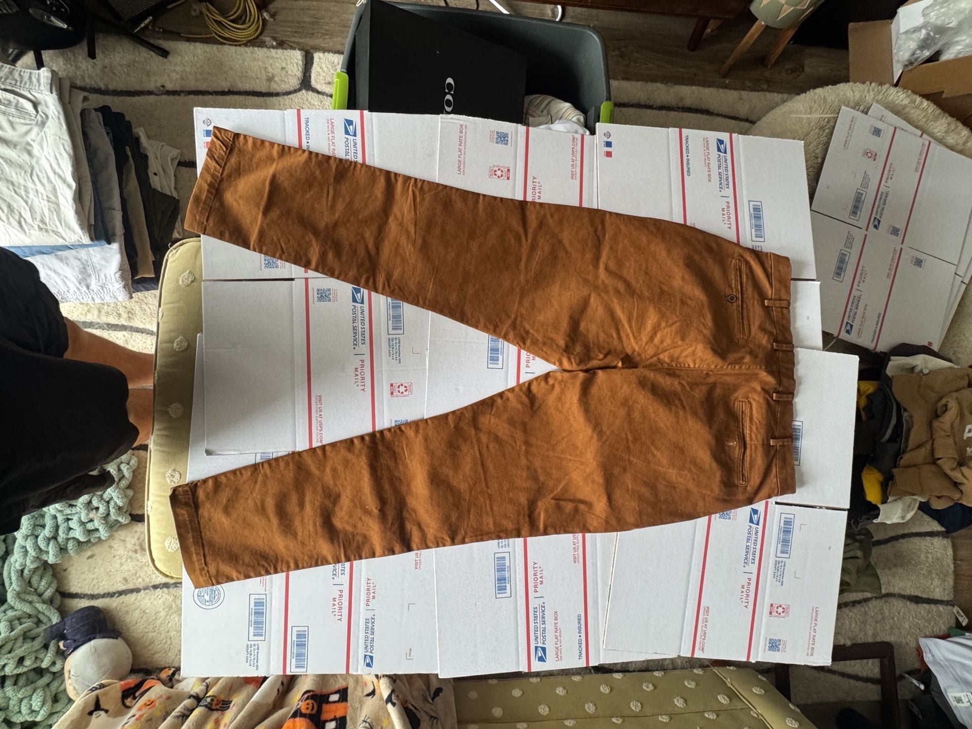 Gap Essential Khaki Straight Taper Pants 36x32 Brown Cotton Chinos 6