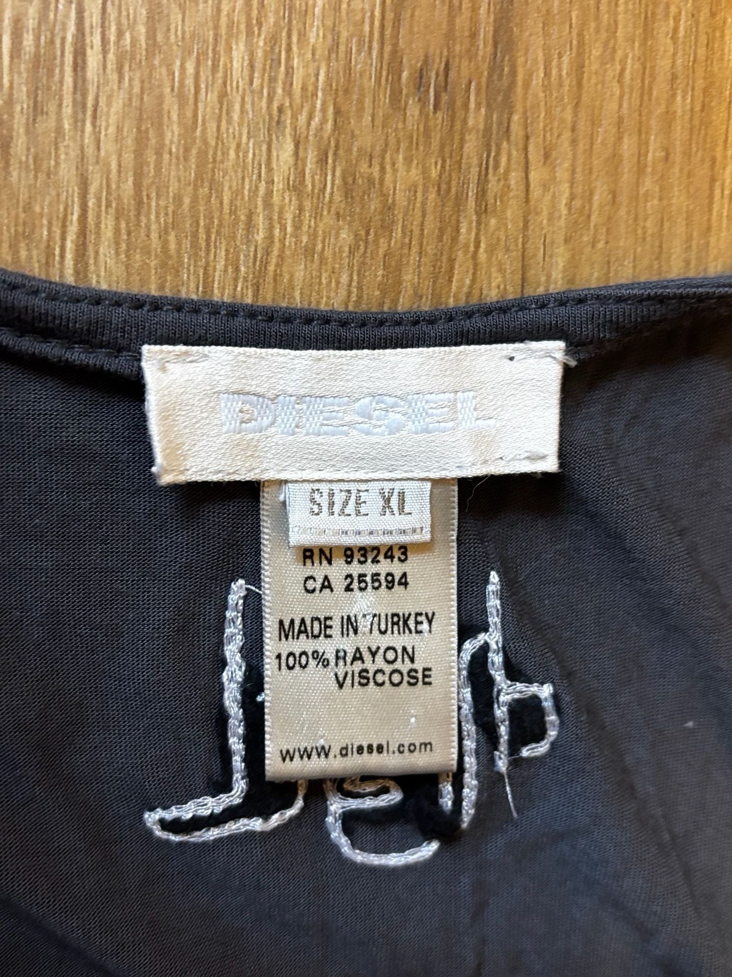 DIESEL Charcoal Gray Ruched Drawstring Maxi Dress Y2K Archive 9