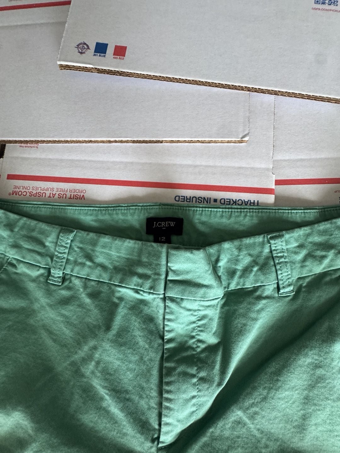 J.Crew Shorts Size 12 Green/Teal Cotton 3