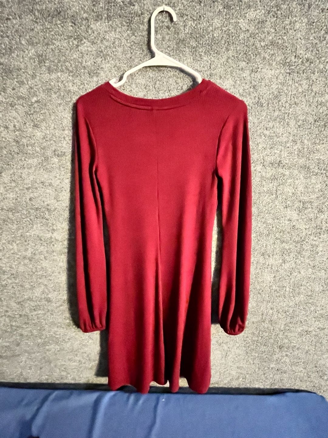 SO Long Sleeve Ribbed Knit Dress Size XS Burgundy 003-169 3