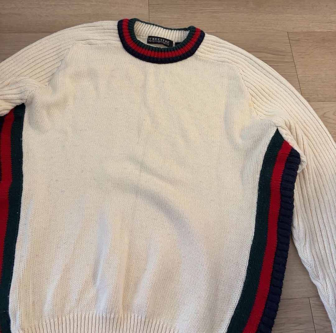 Structure Vintage Striped Ribbed Sweater Size S 3