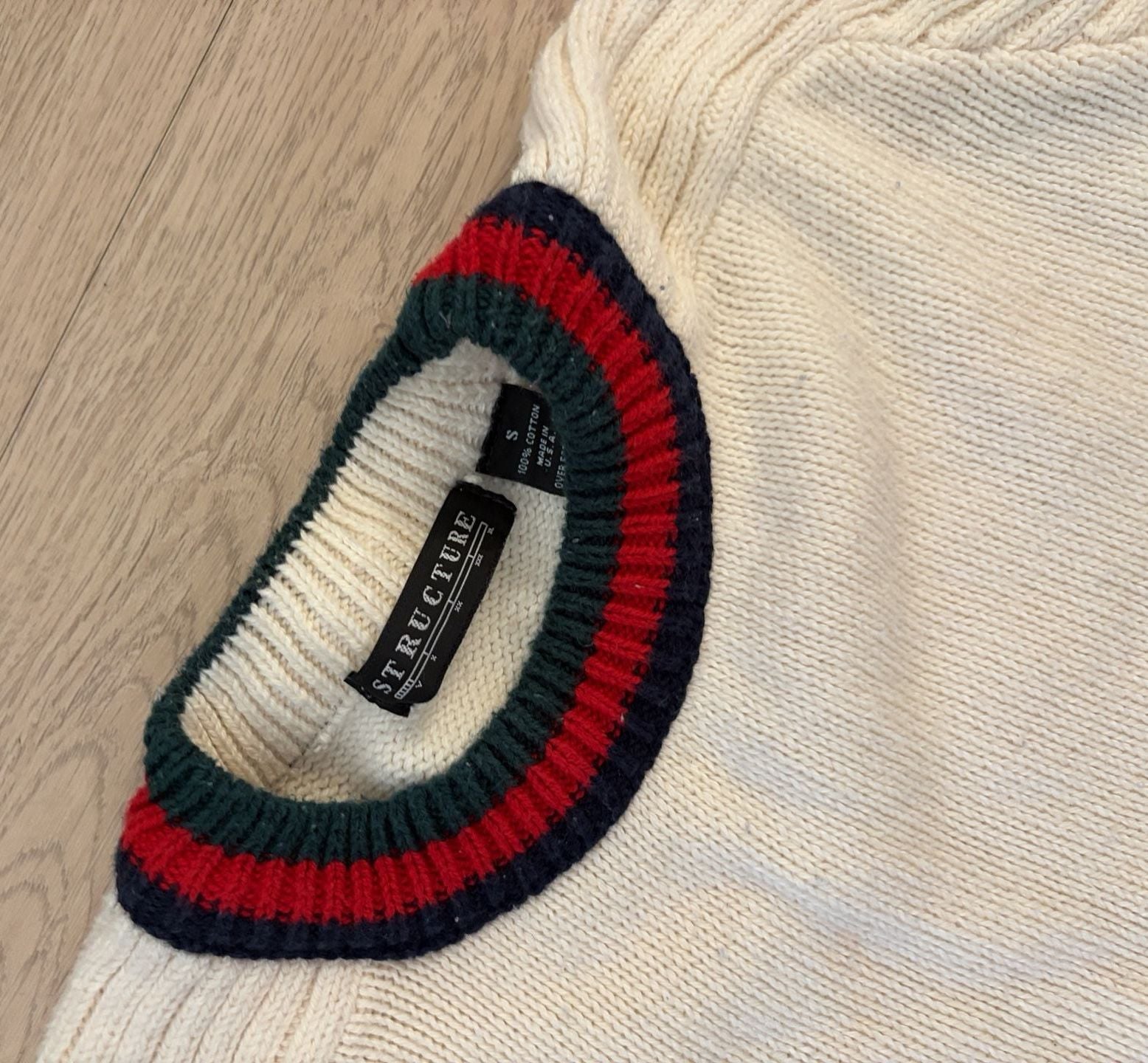 Structure Vintage Striped Ribbed Sweater Size S 4