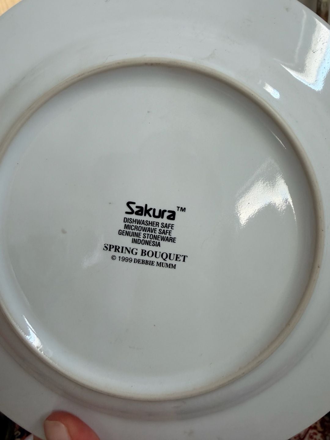 Sakura Cottage Spring Bouquet Watering Can Salad Plate 1999 Debbie Mumm 2
