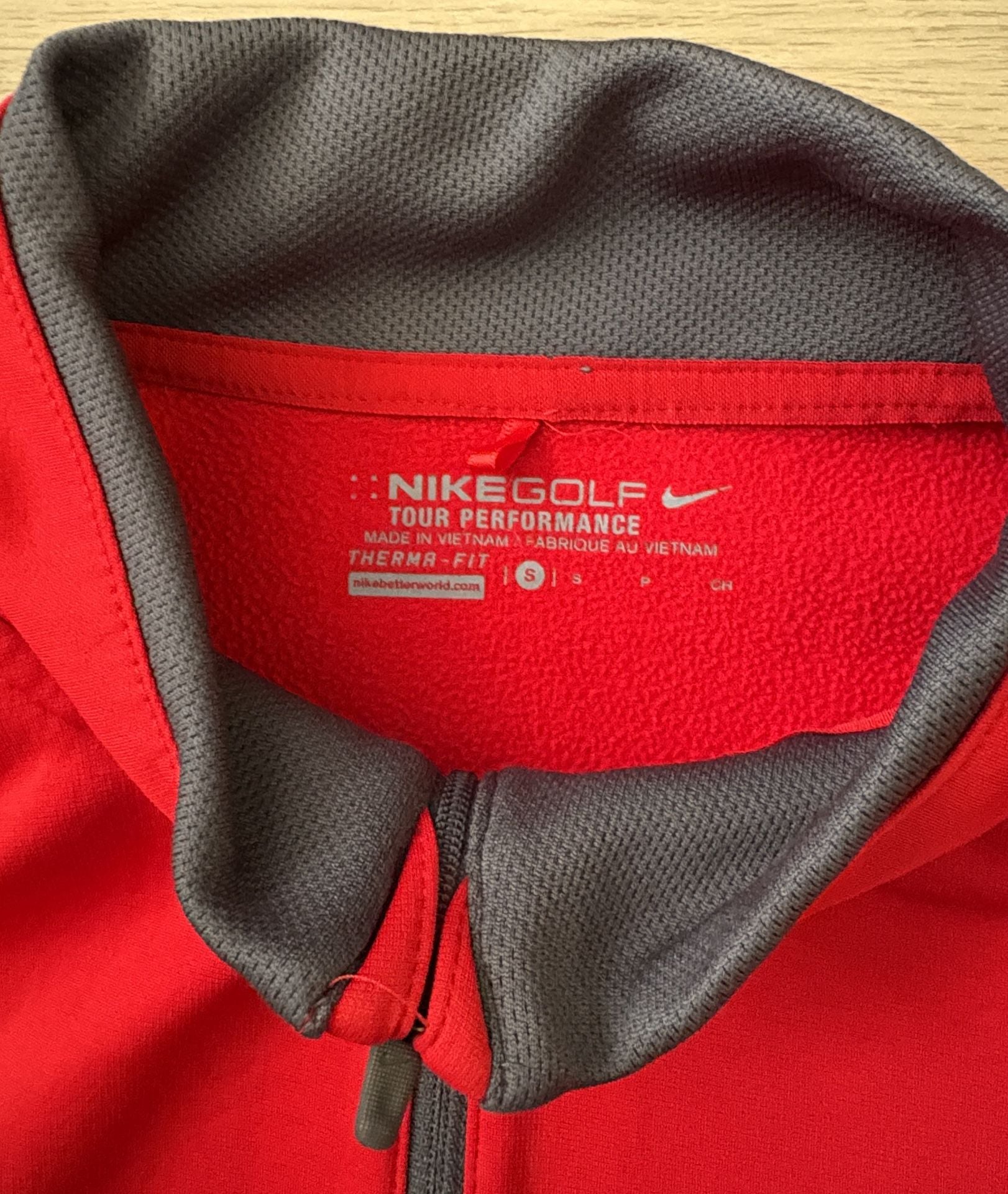 Nike Golf Tour Performance Therma-Fit 1/2 Zip Pullover Size S Red 4