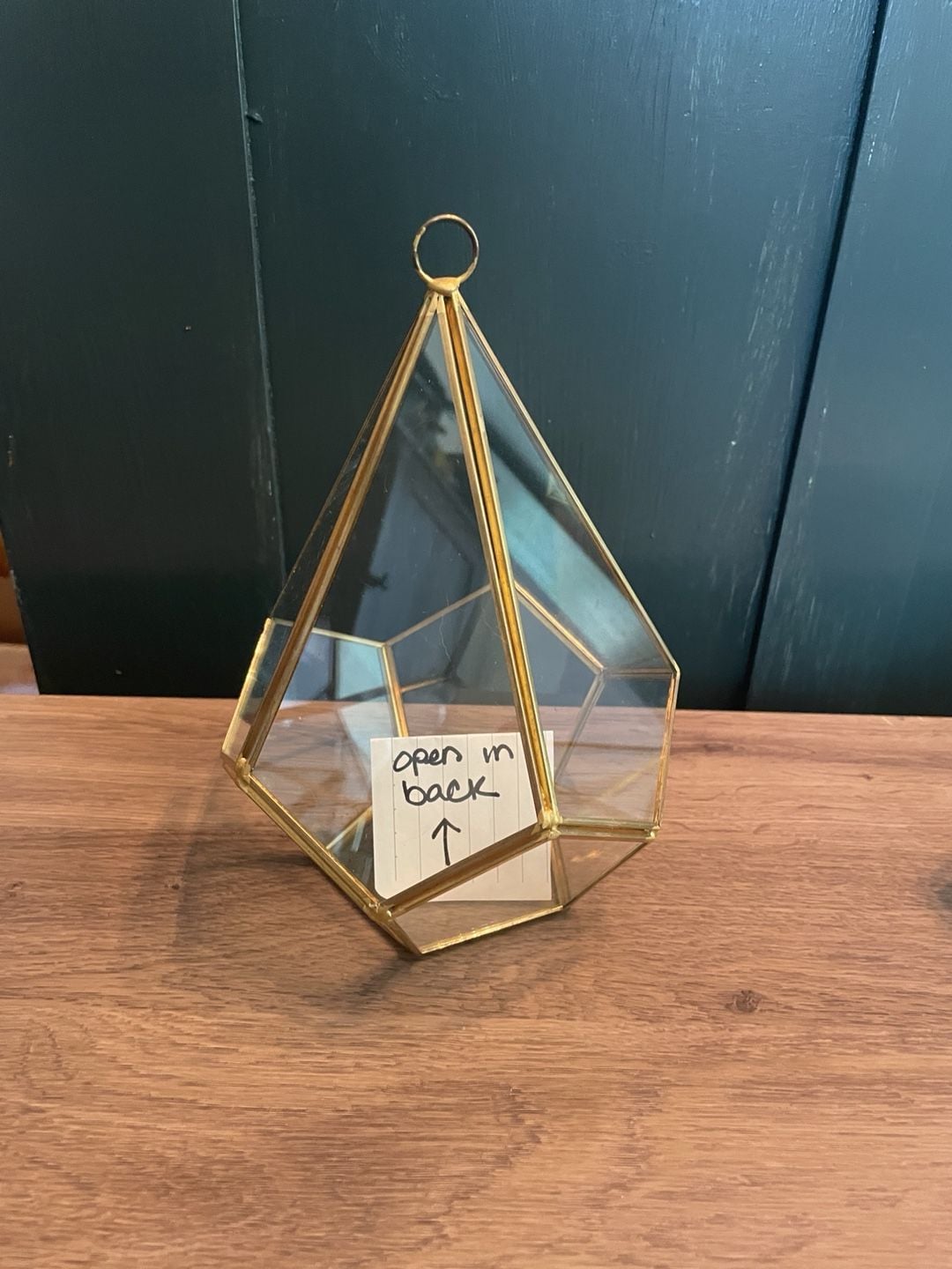 Retro Ashland Geometric Glass Terrarium Set Gold Brass 2