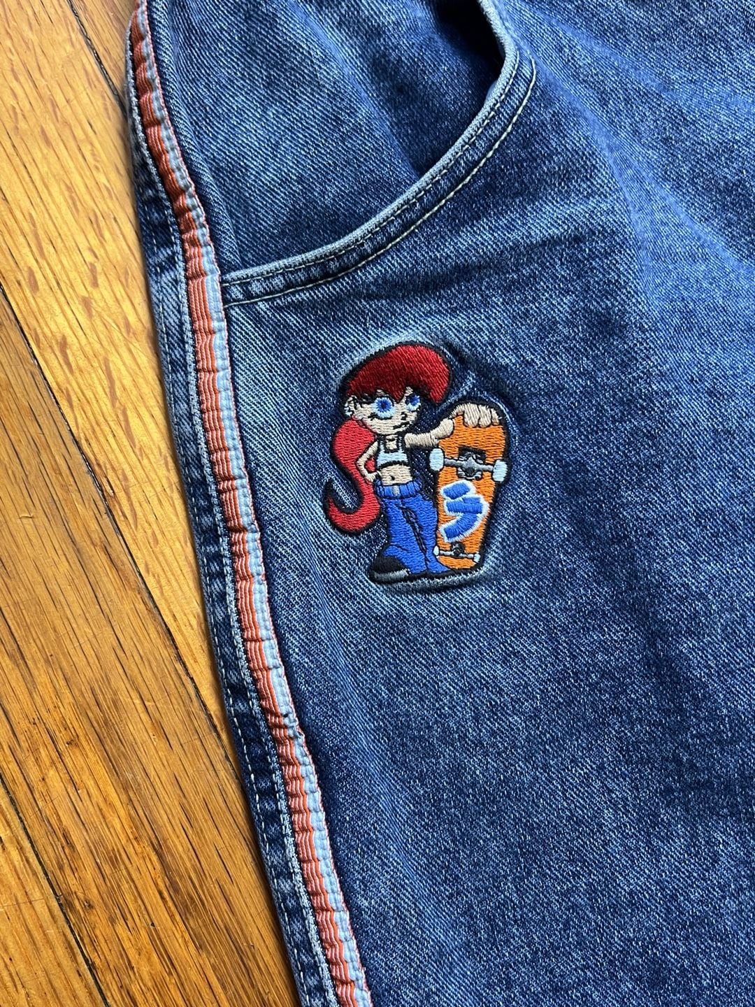 Jnco Girlie Stuff Mags Size 11 Blue Denim Cutoff Jorts Skater Shorts 3