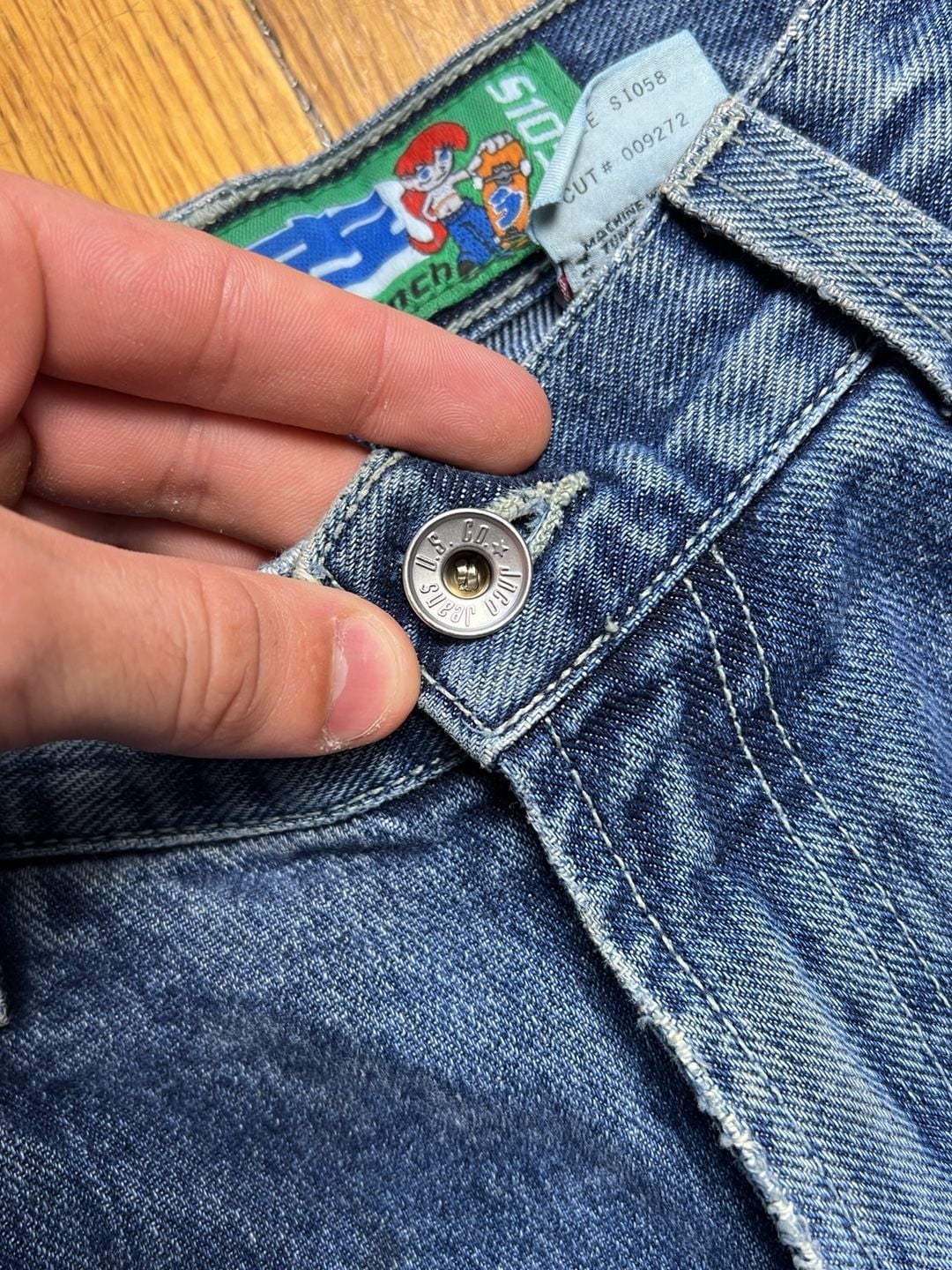 Jnco Girlie Stuff Mags Size 11 Blue Denim Cutoff Jorts Skater Shorts 4