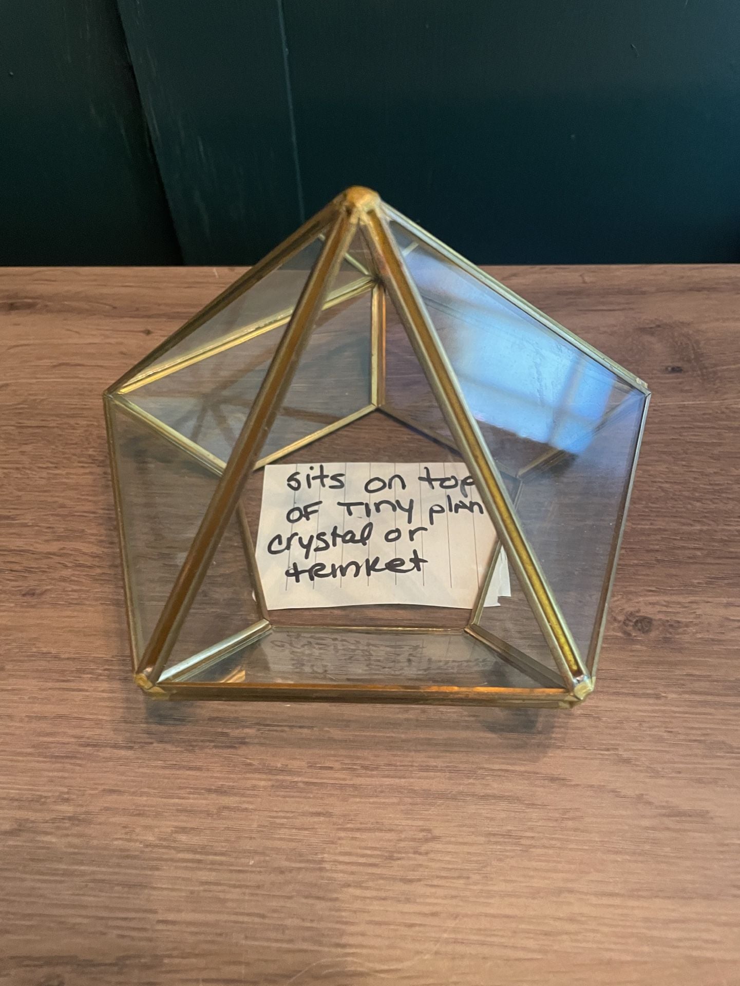 Retro Ashland Geometric Glass Terrarium Set Gold Brass 3