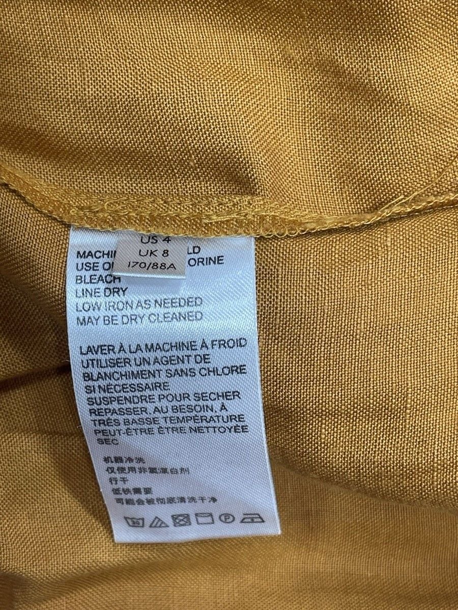 Anthropologie Maeve Luana Linen Romper Yellow Sz 6 7