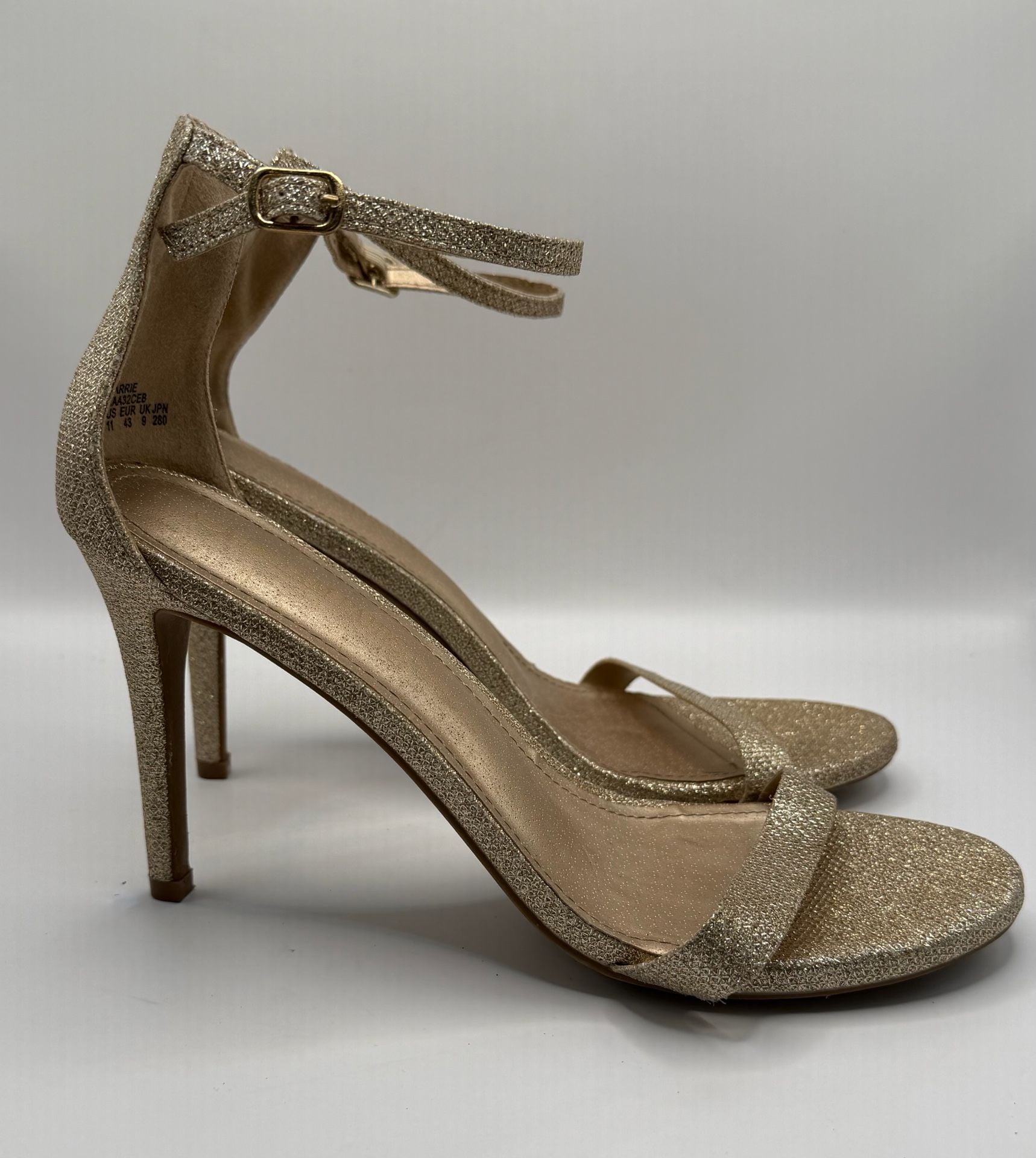 Dream Pairs Karrie Heels Size 11 Gold Glitter Ankle Strap Stilettos 3