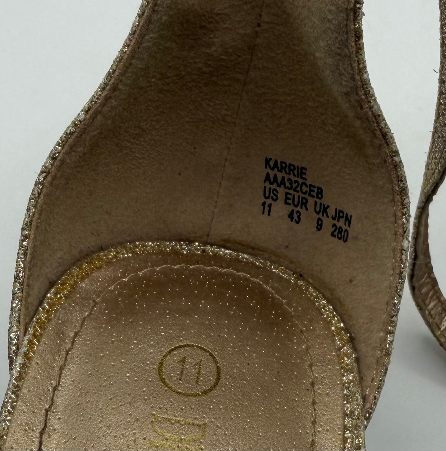 Dream Pairs Karrie Heels Size 11 Gold Glitter Ankle Strap Stilettos 7