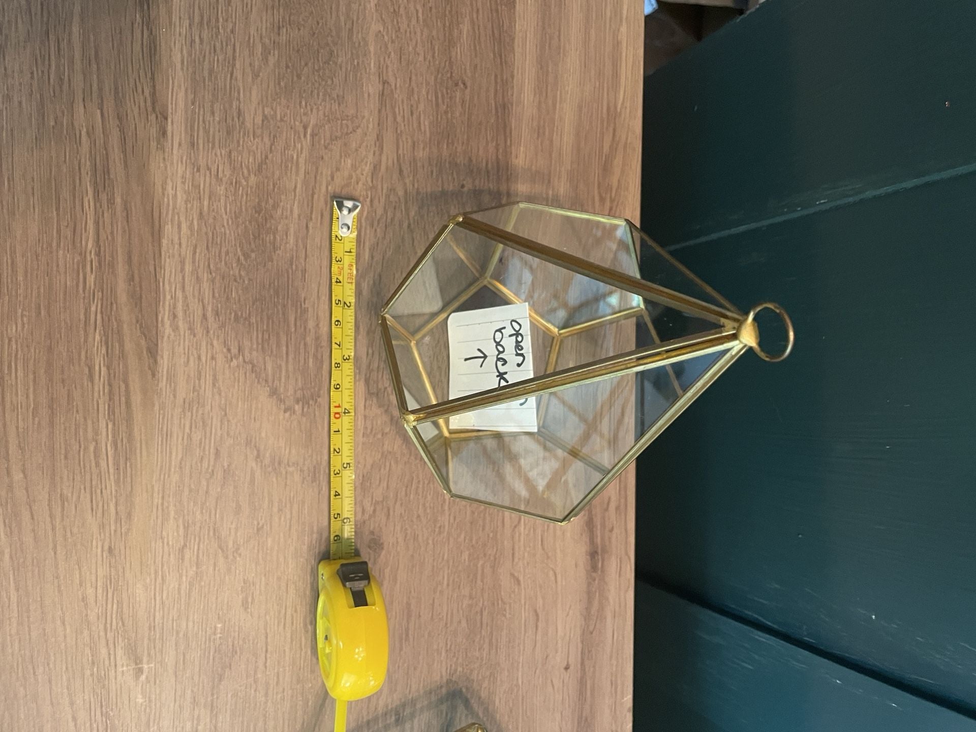 Retro Ashland Geometric Glass Terrarium Set Gold Brass 4