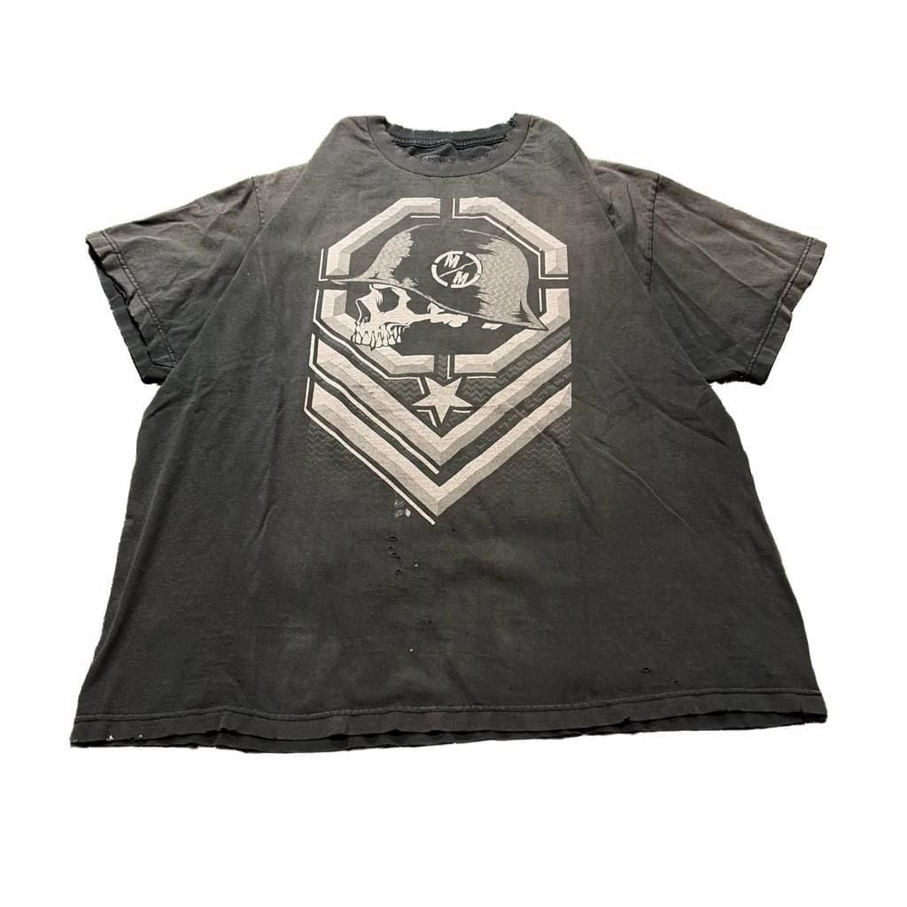 Metal Mulisha Skull Helmet T-Shirt Size XXL Black Graphic Distressed 2