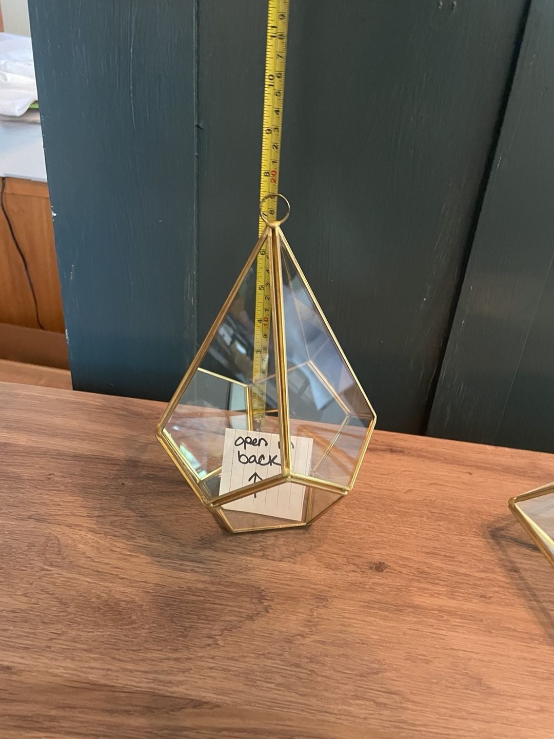 Retro Ashland Geometric Glass Terrarium Set Gold Brass 5
