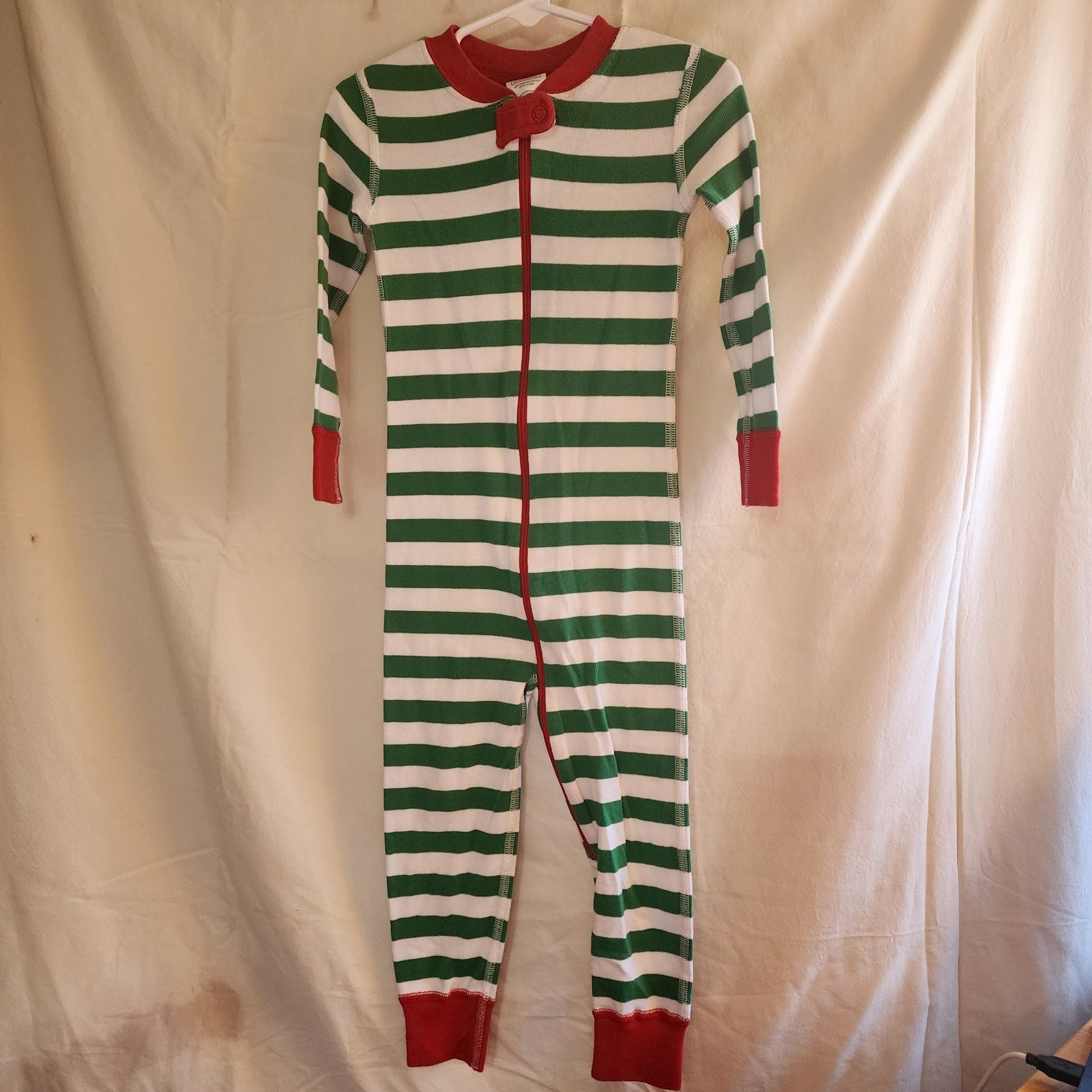 Hanna Andersson Holiday Stripe Zip Pajama Size 90 US 3 NWOT 2