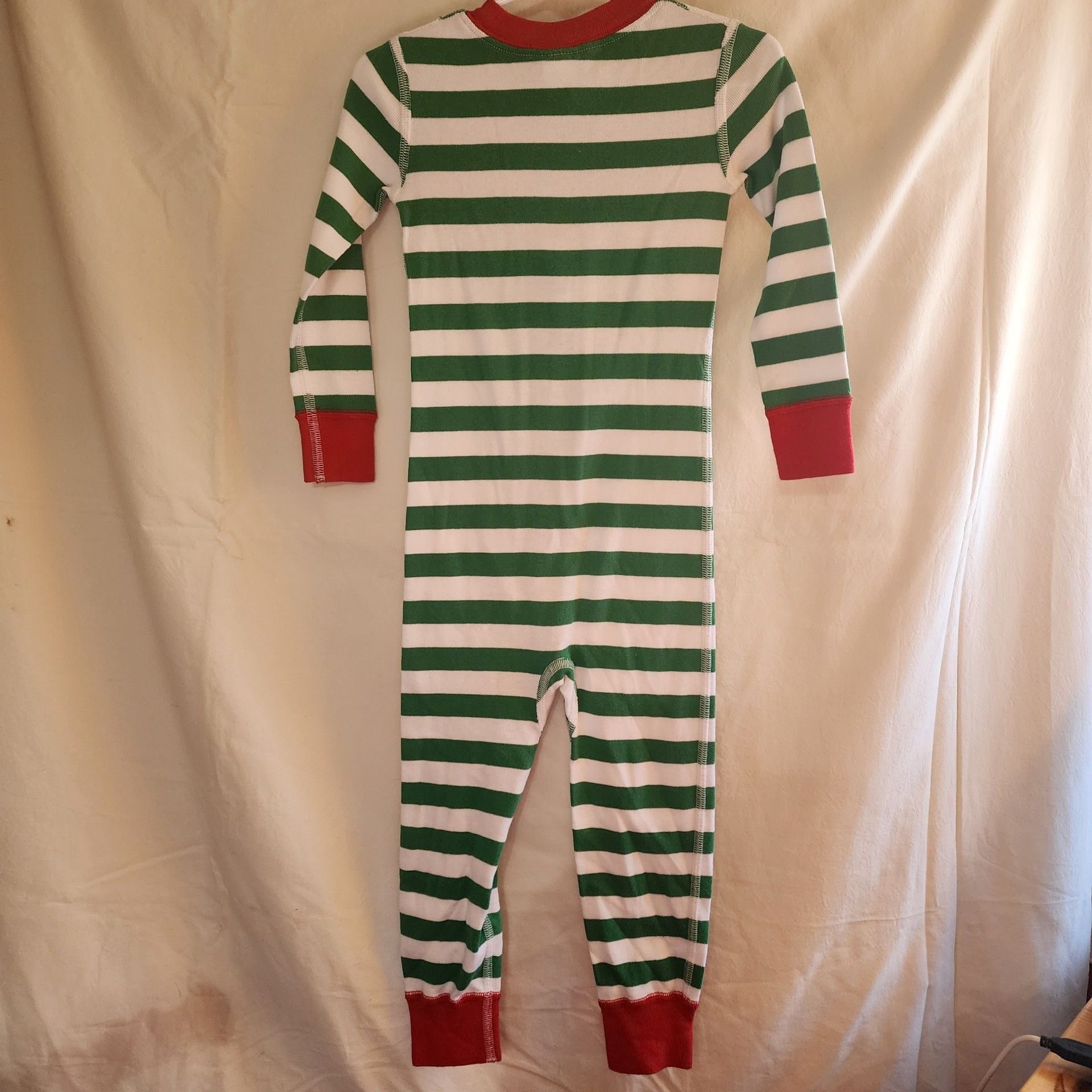 Hanna Andersson Holiday Stripe Zip Pajama Size 90 US 3 NWOT 3