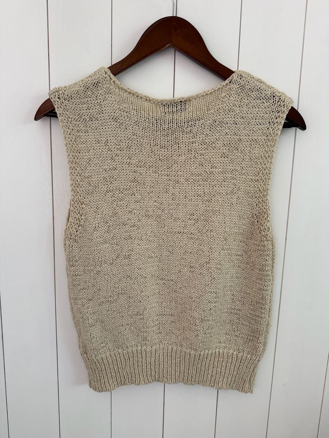 Sadie & Sage Open Knit Sweater Vest ā NWT Beige/Cream Boho Tank Top 4
