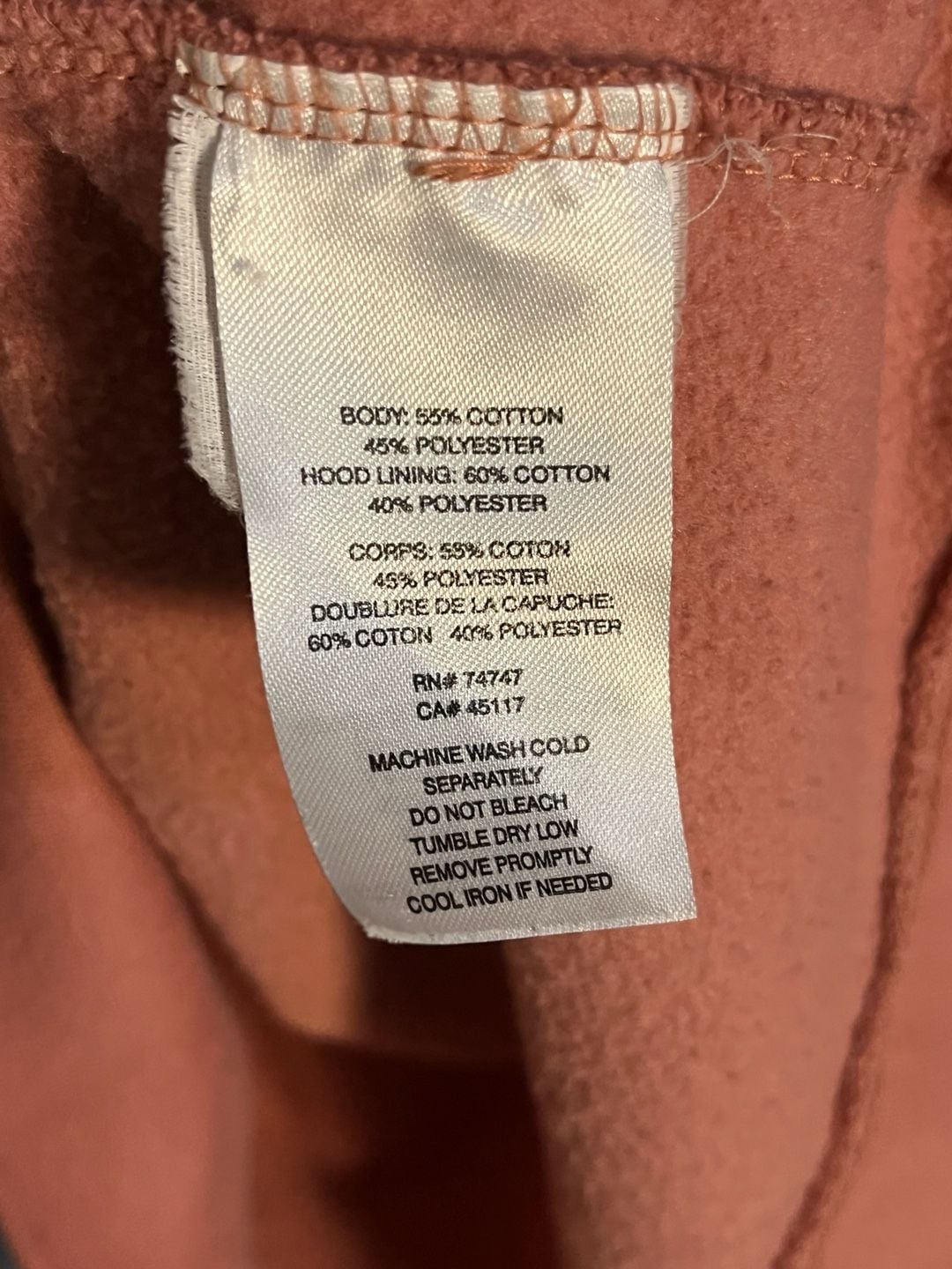 Cabela's Hoodie Size M Coral Pink Pullover hoodie 003-170 5