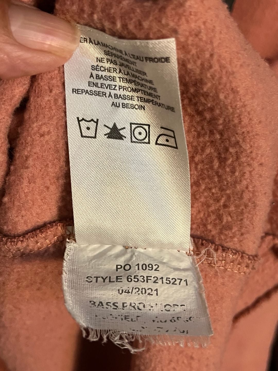 Cabela's Hoodie Size M Coral Pink Pullover hoodie 003-170 6