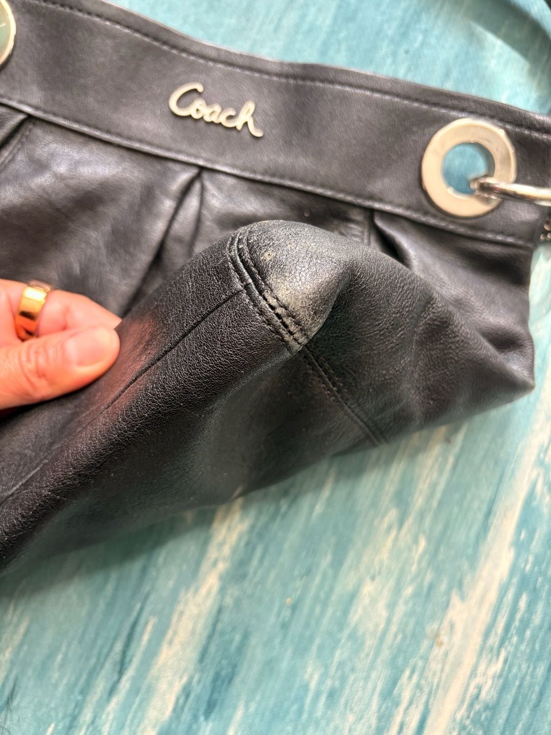 Coach Black Leather Shoulder Bag F17605 5