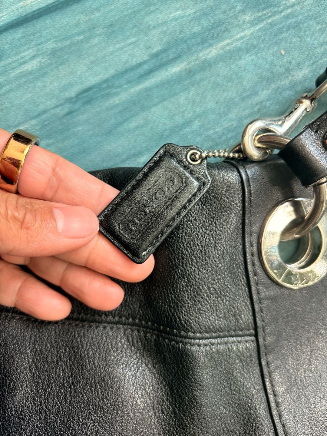 Coach Black Leather Shoulder Bag F17605 6