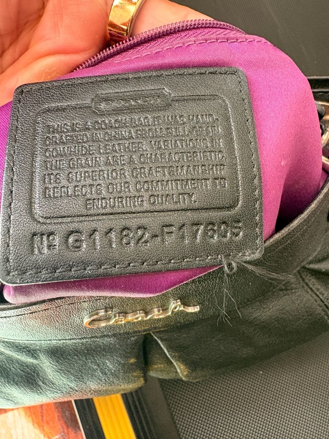 Coach Black Leather Shoulder Bag F17605 7