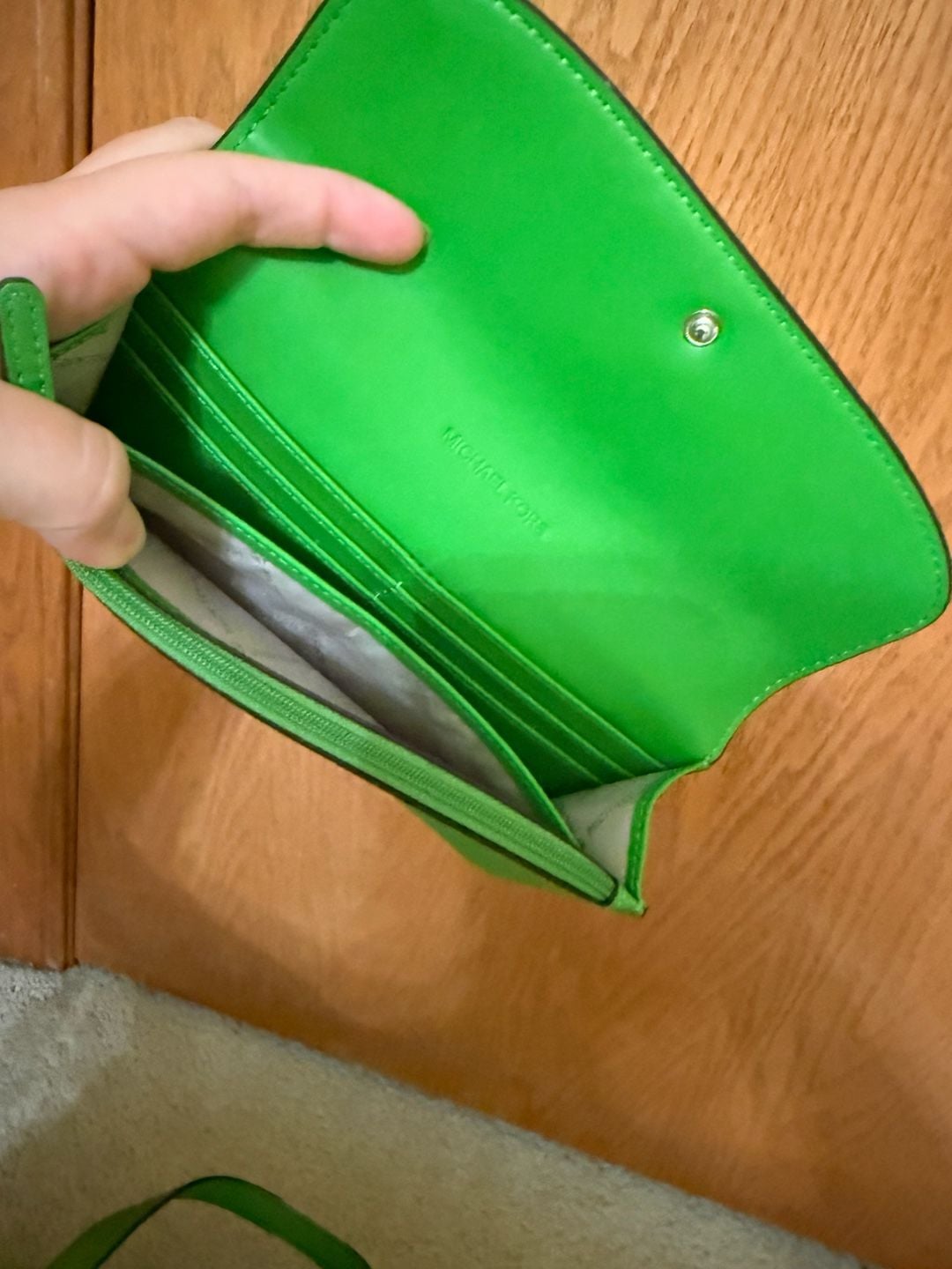 Michael Kors Jet Set Large Saffiano Leather Tote Bag Lime 8