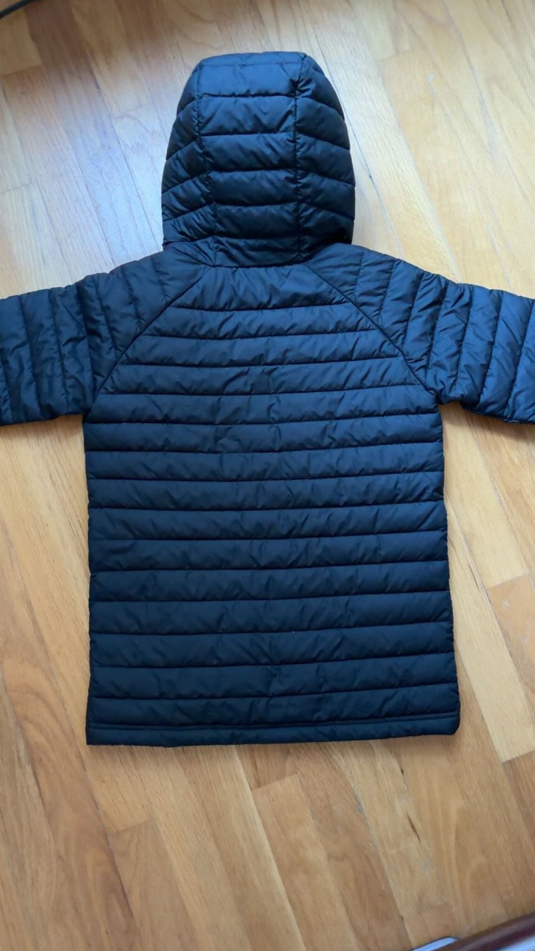 Columbia Powder Lite Hooded Jacket Size M 10/12 Black Pink Puffer 4
