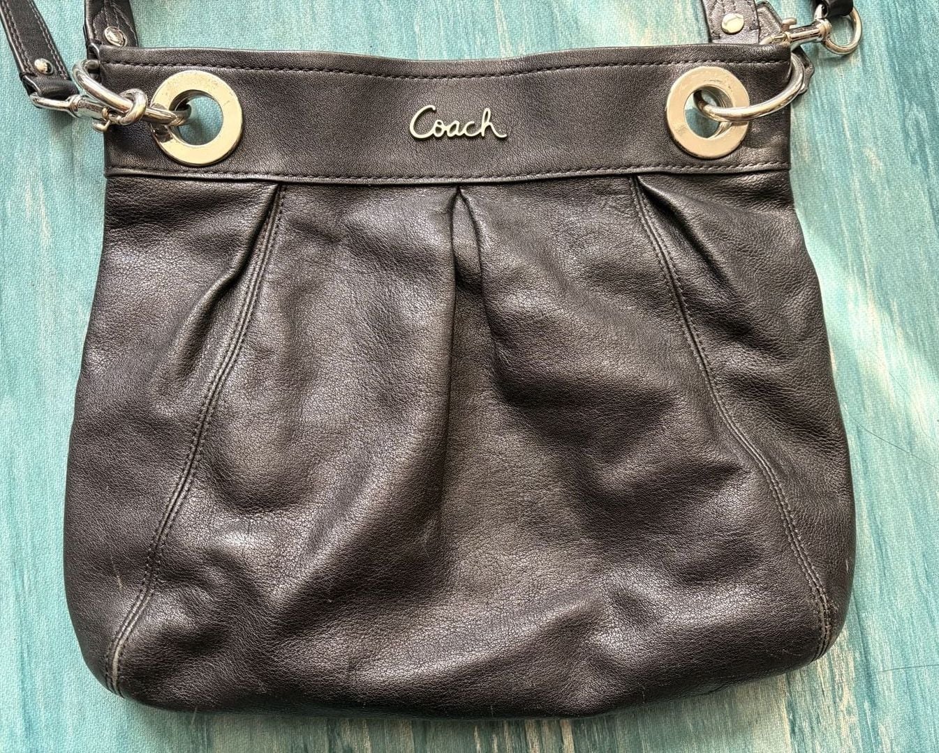 Coach Black Leather Shoulder Bag F17605 3