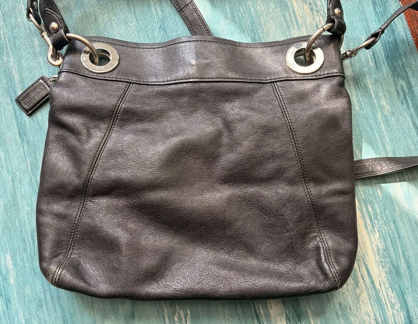Coach Black Leather Shoulder Bag F17605 4