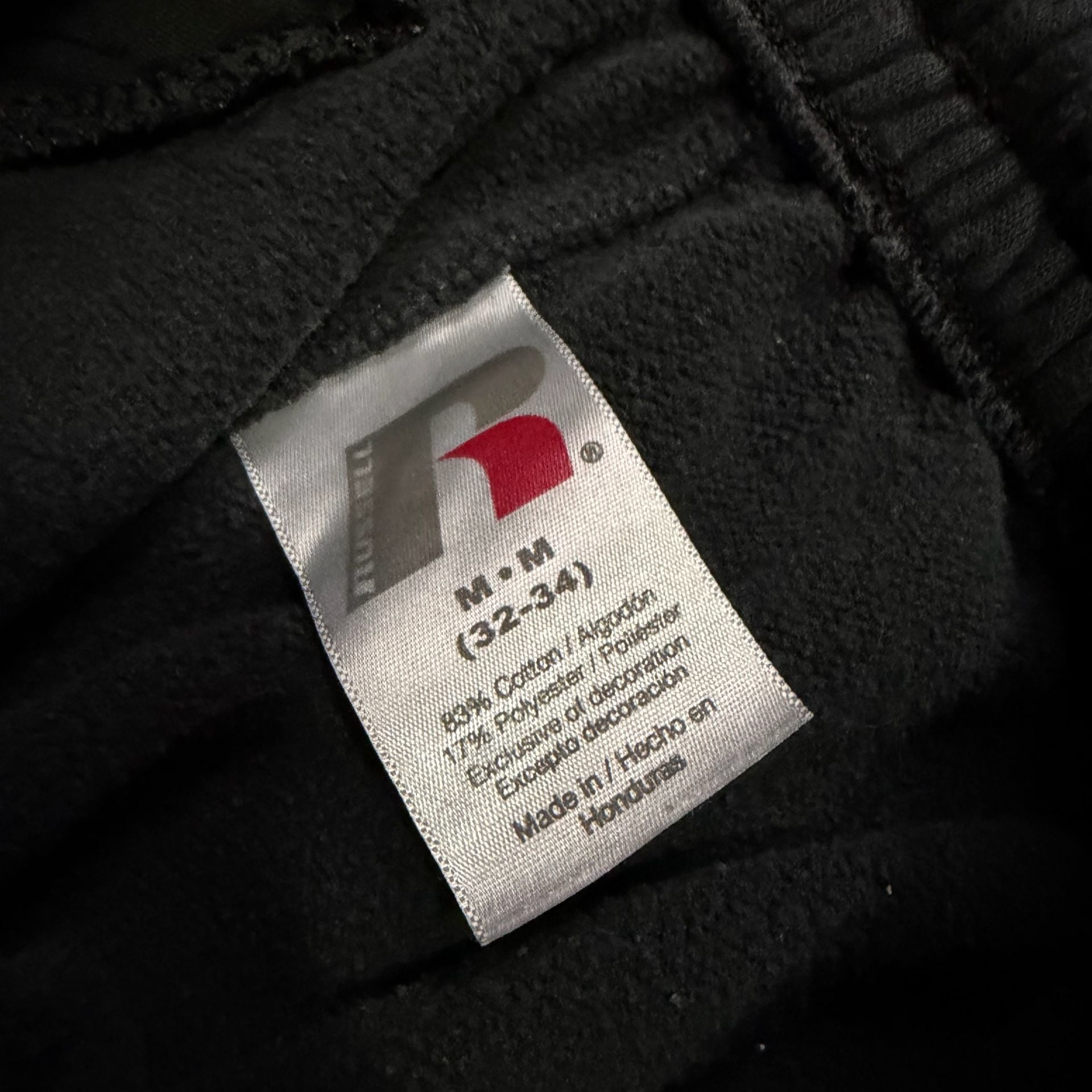 Russell Athletic Sweatpants Size M 32-34 Black Fleece Drawstring 4