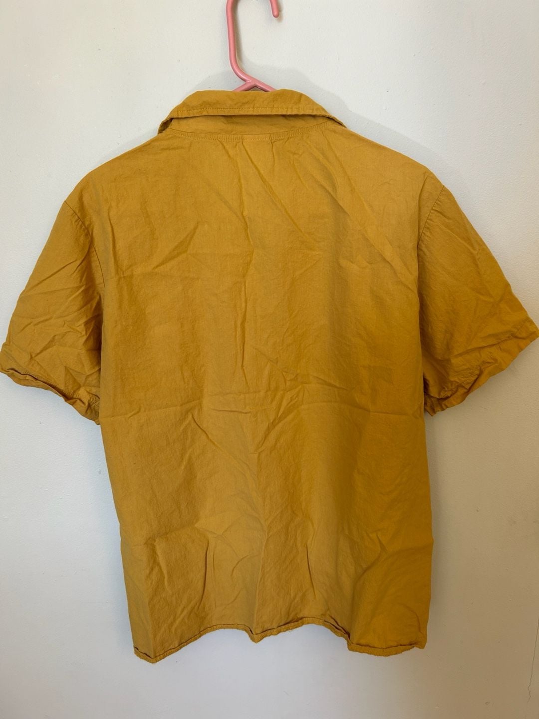 The Office Short Sleeve Button Down Shirt Size L Yellow 5