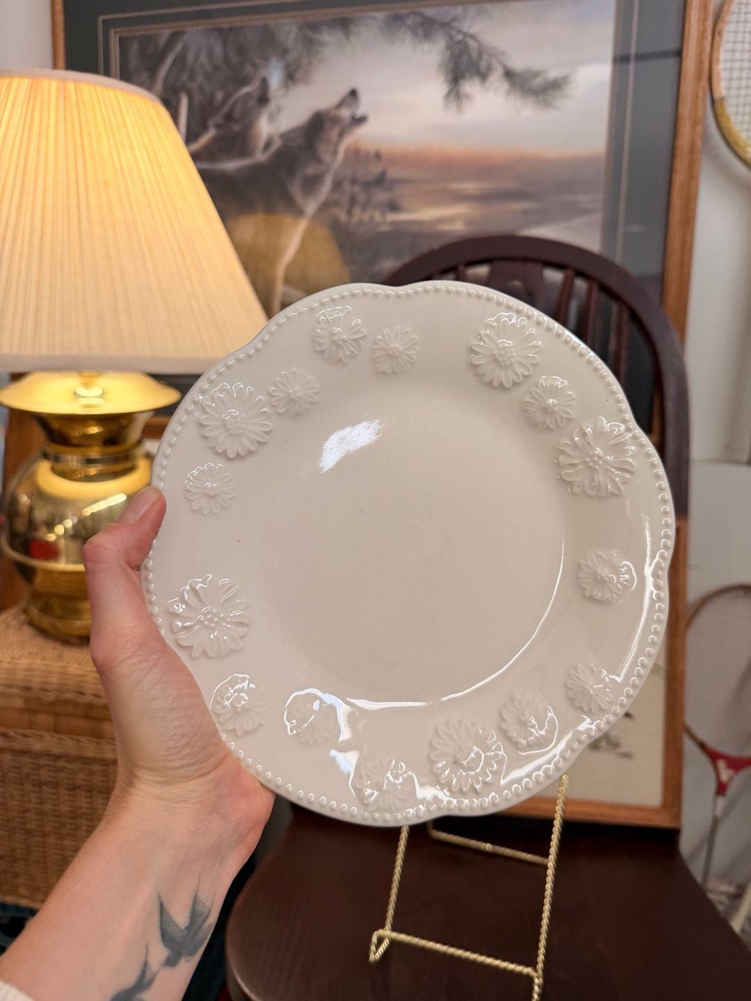 Dine By HD Designs Daisy Embossed White Salad Plate Replacement Side Plate 3