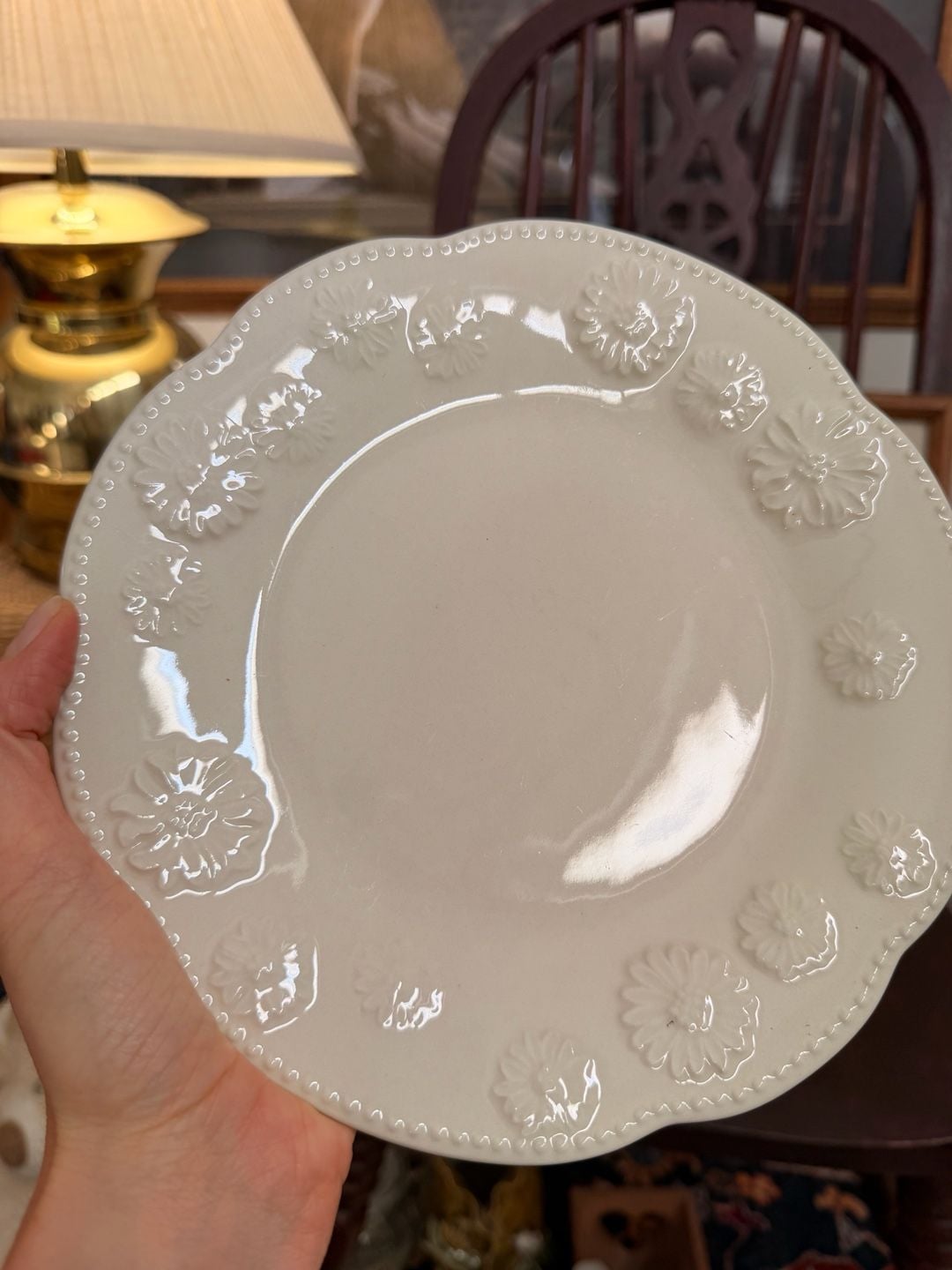 Dine By HD Designs Daisy Embossed White Salad Plate Replacement Side Plate 5