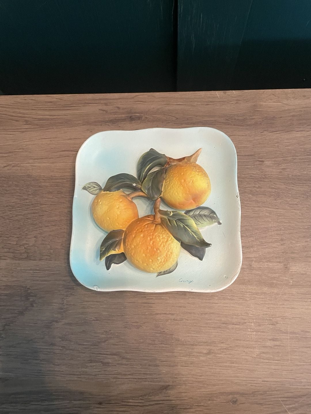 Vintage Napco Ceramic Orange 6.5 Inch Wall Plate 1