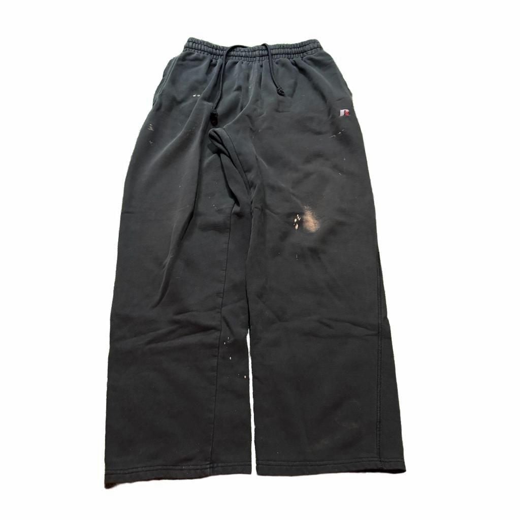 Russell Athletic Sweatpants Size M 32-34 Black Fleece Drawstring 2