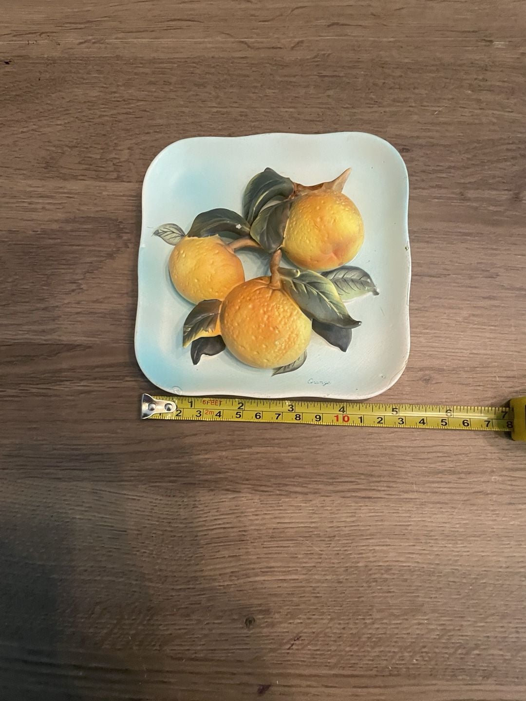 Vintage Napco Ceramic Orange 6.5 Inch Wall Plate 6