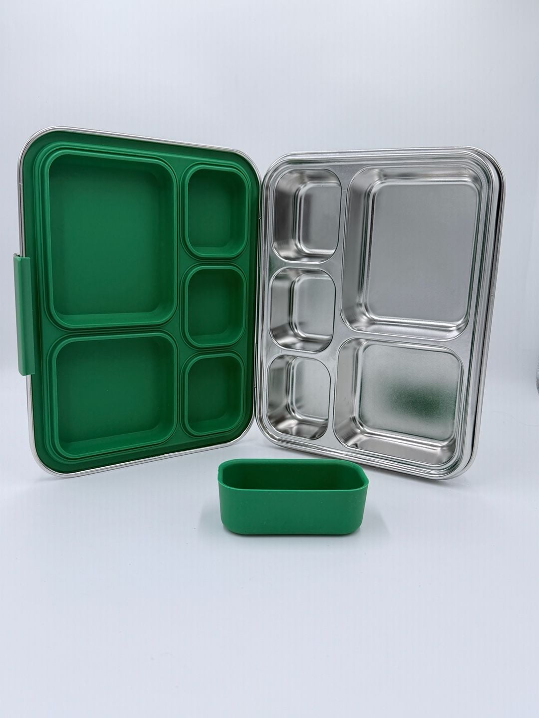 AOHEA Stainless Steel 5-Compartment Bento Lunch Box Green 5