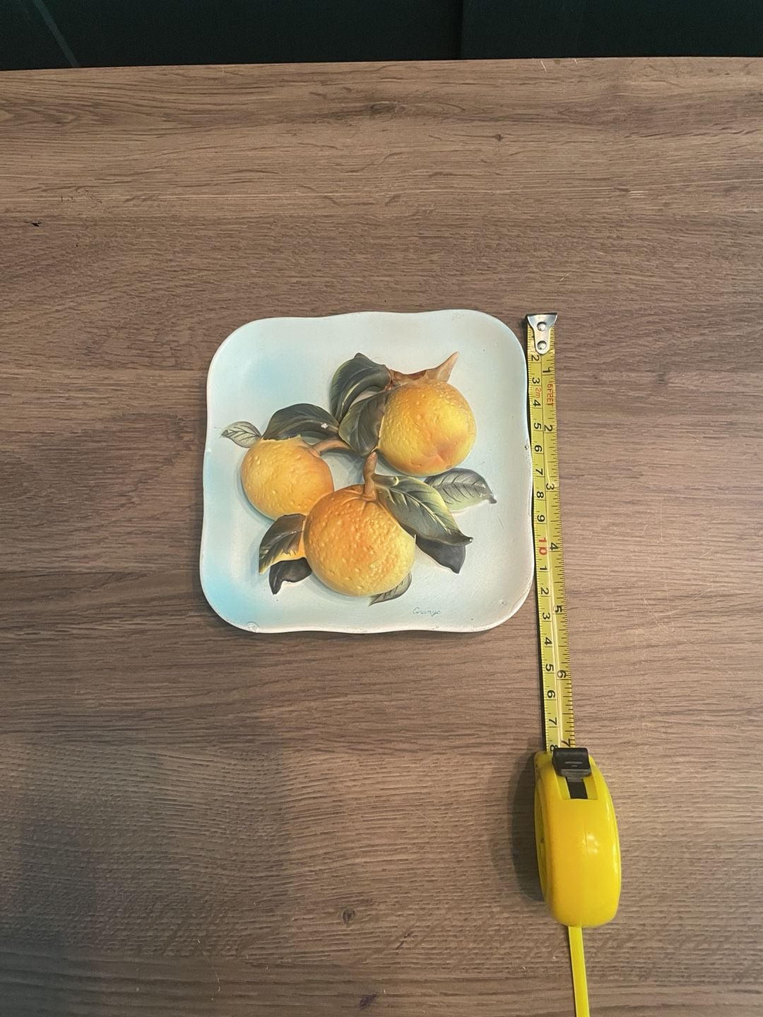 Vintage Napco Ceramic Orange 6.5 Inch Wall Plate 7