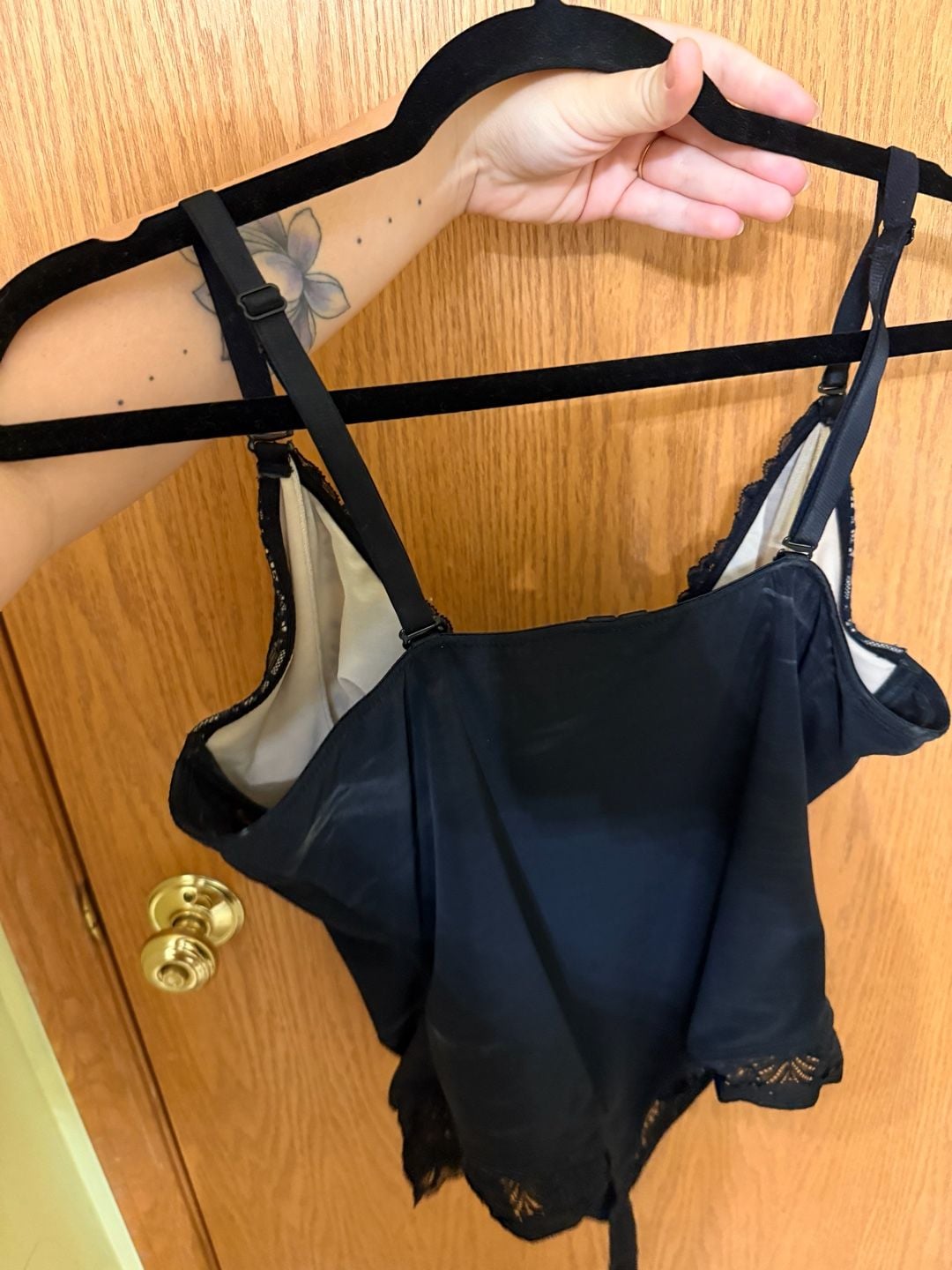 Popilush Lace Shapewear Bodysuit Size L Black V-Neck 4