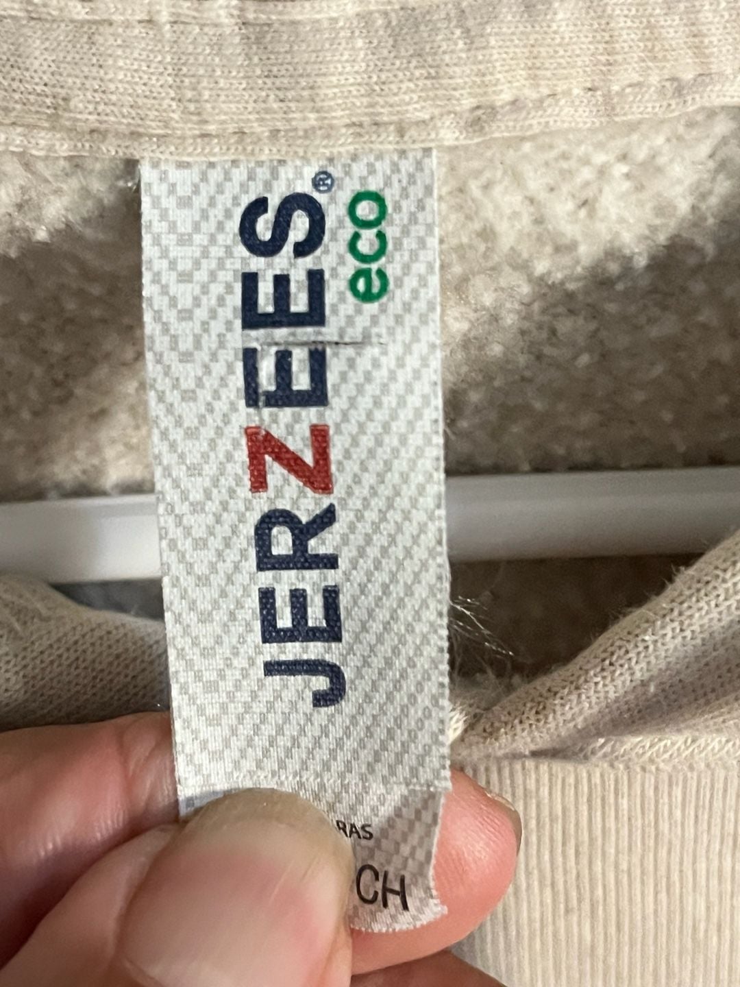 Jerzees Pullover Hoodie Size Medium cream color Cotton Blend 003-171 4