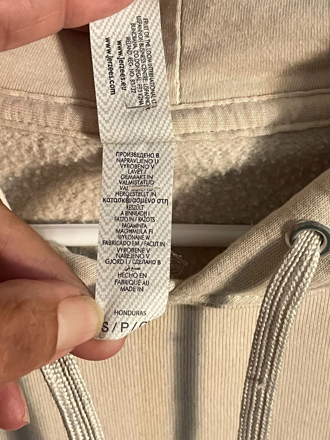 Jerzees Pullover Hoodie Size Medium cream color Cotton Blend 003-171 5
