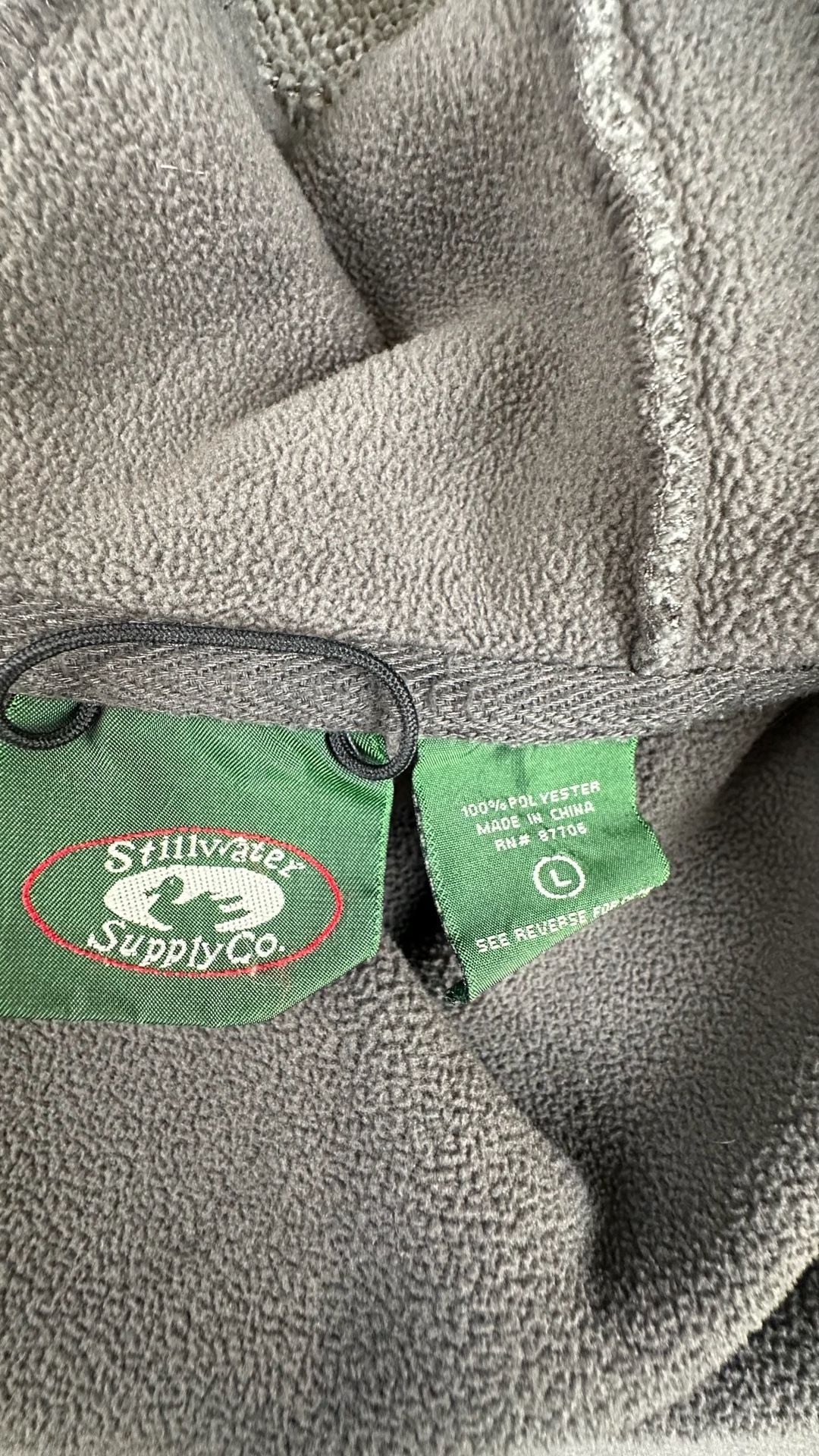 Stillwater Supply Co. Full-Zip Fleece Hoodie Size L Gray Waffle Knit 4