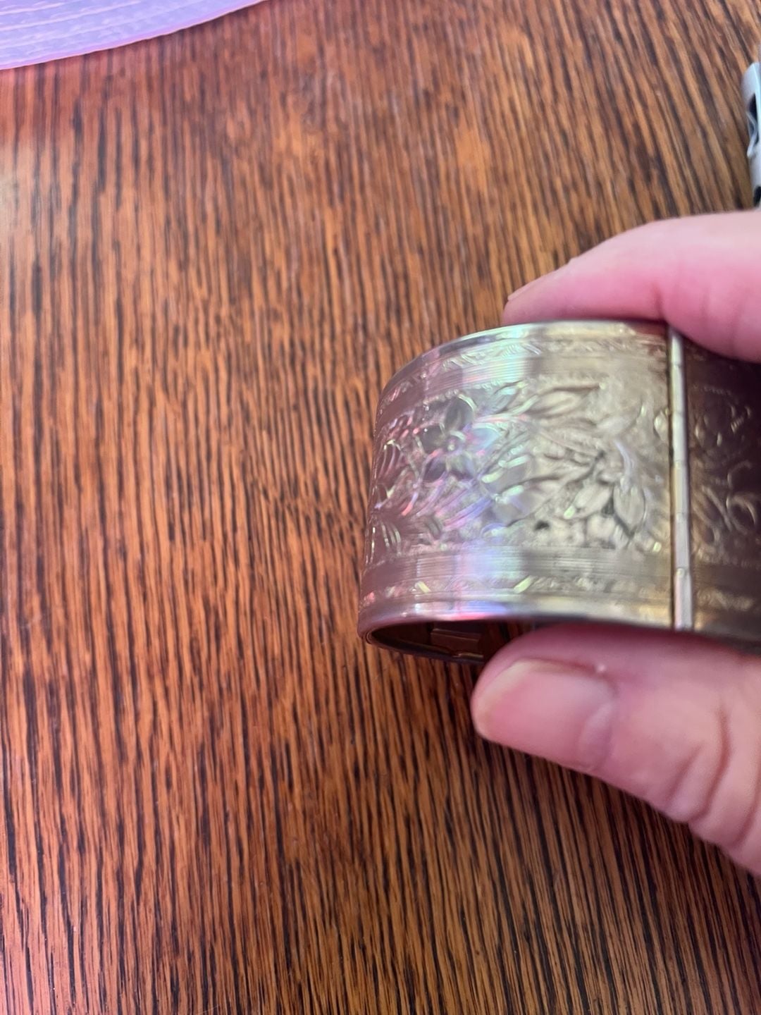 Marino Vintage Floral Engraved Clamper Hinged Bangle Bracelet
See description 4