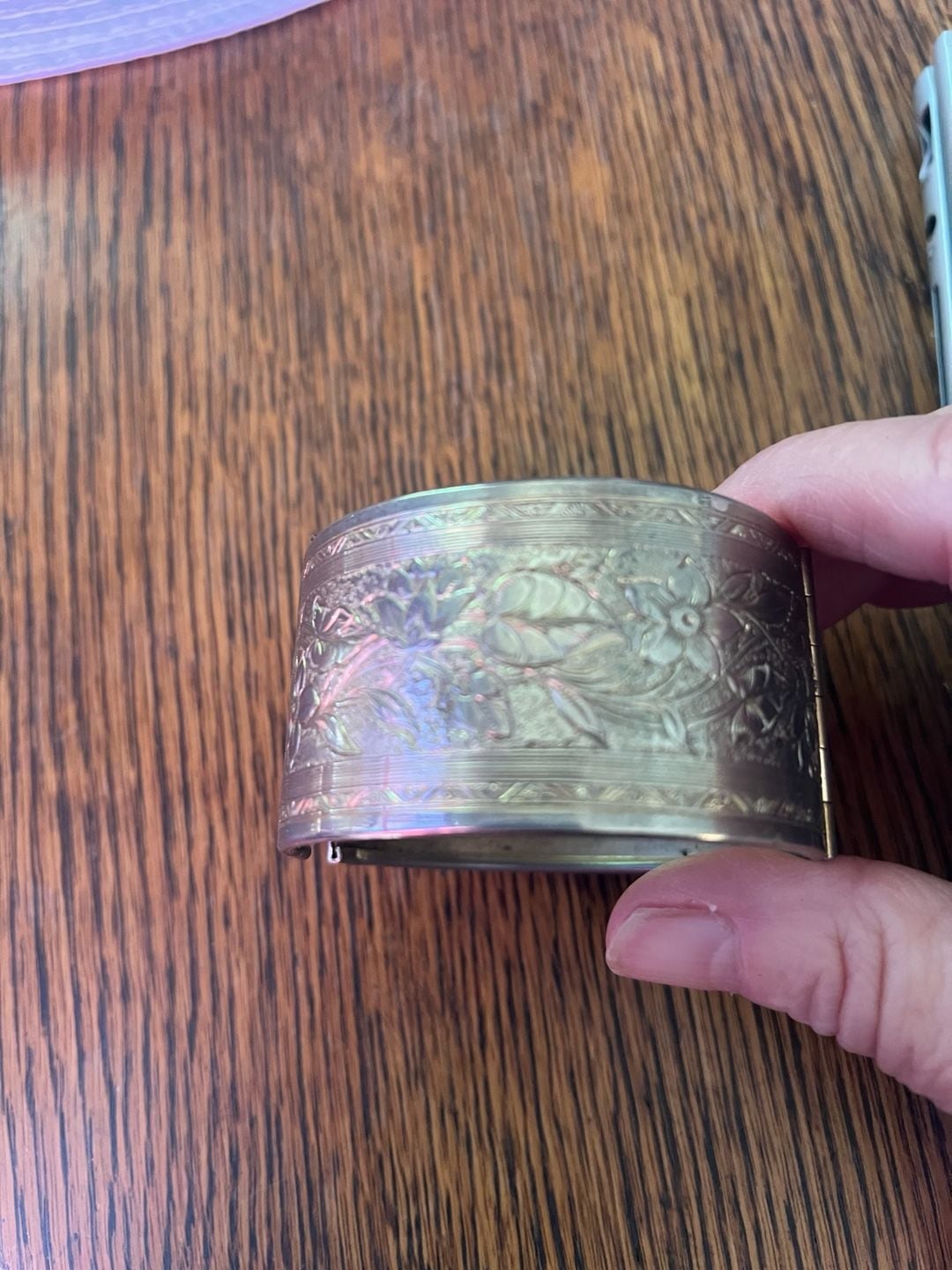 Marino Vintage Floral Engraved Clamper Hinged Bangle Bracelet
See description 5