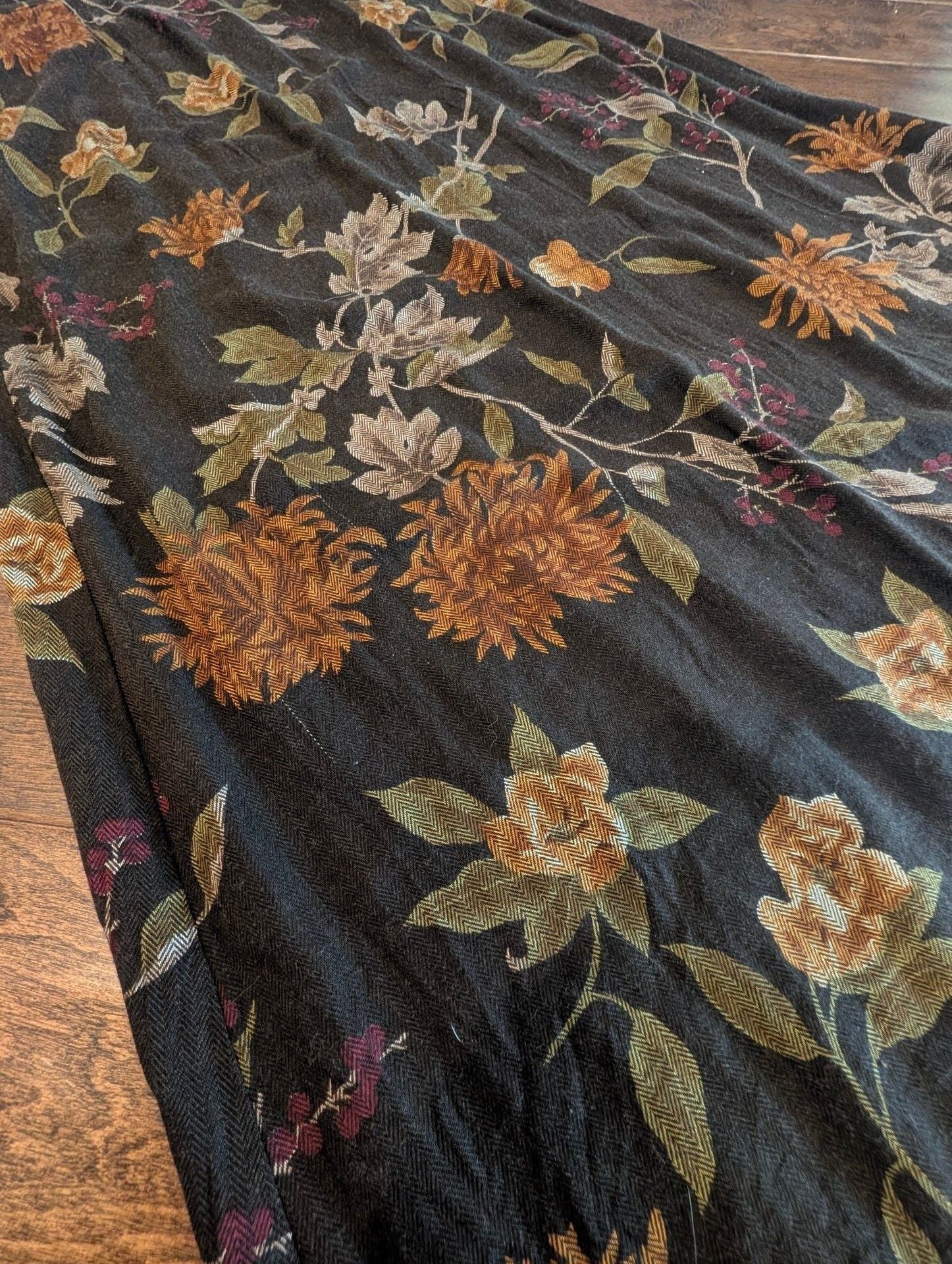 Vintage Romantic Whimsigoth Maxi Skirt Size Medium Floral Tapestry Made in USA Medium 6