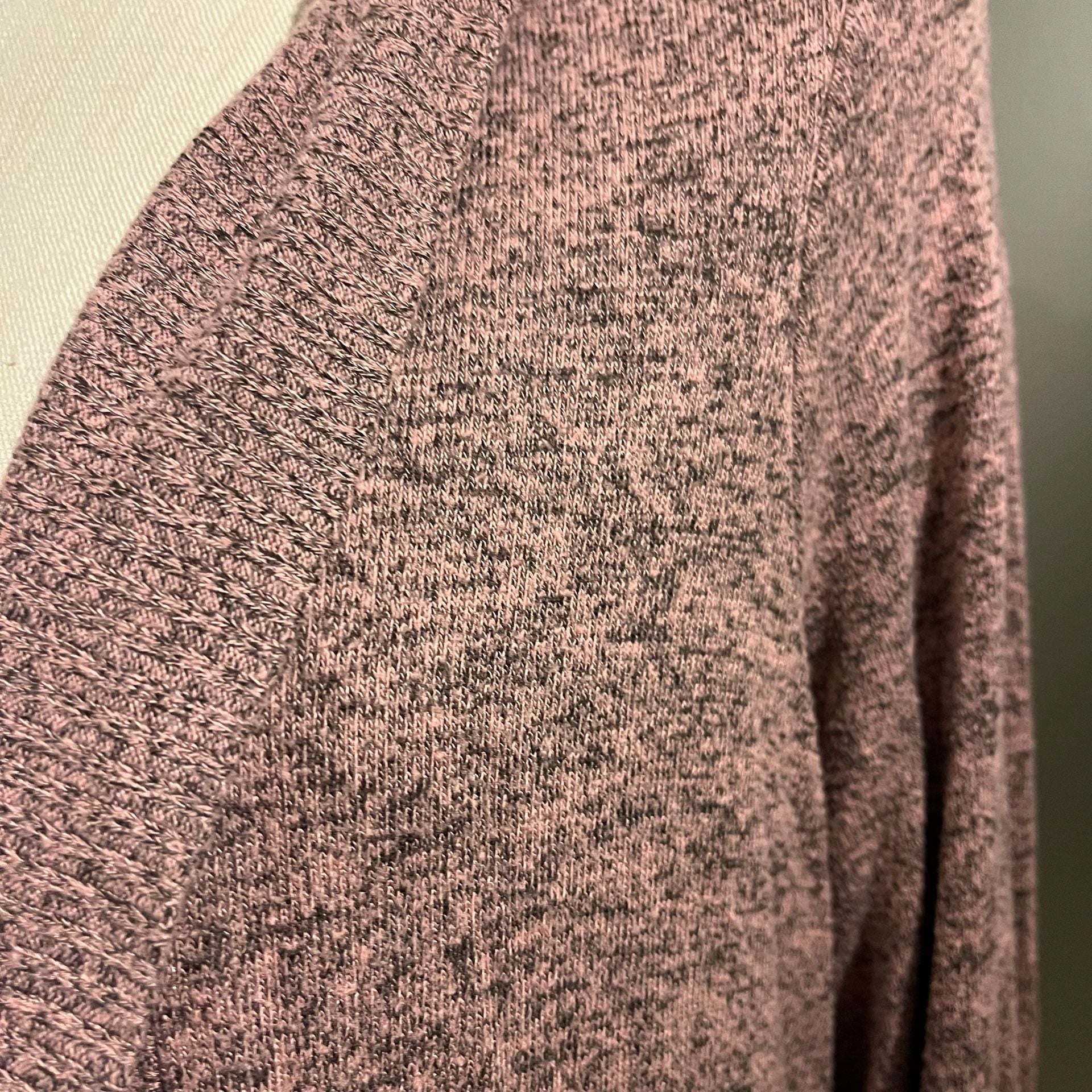 Grayson Threads Hooded Cardigan Pink Purple Heathered Open Front Sweater Large 3